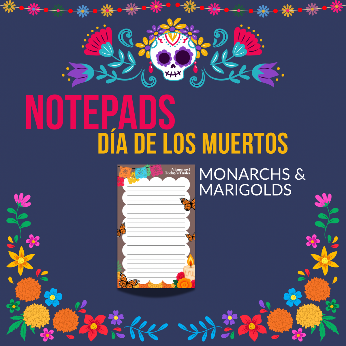 Dia de los Muertos | Lined Notepad | 5 x 8 in | 4 Design
