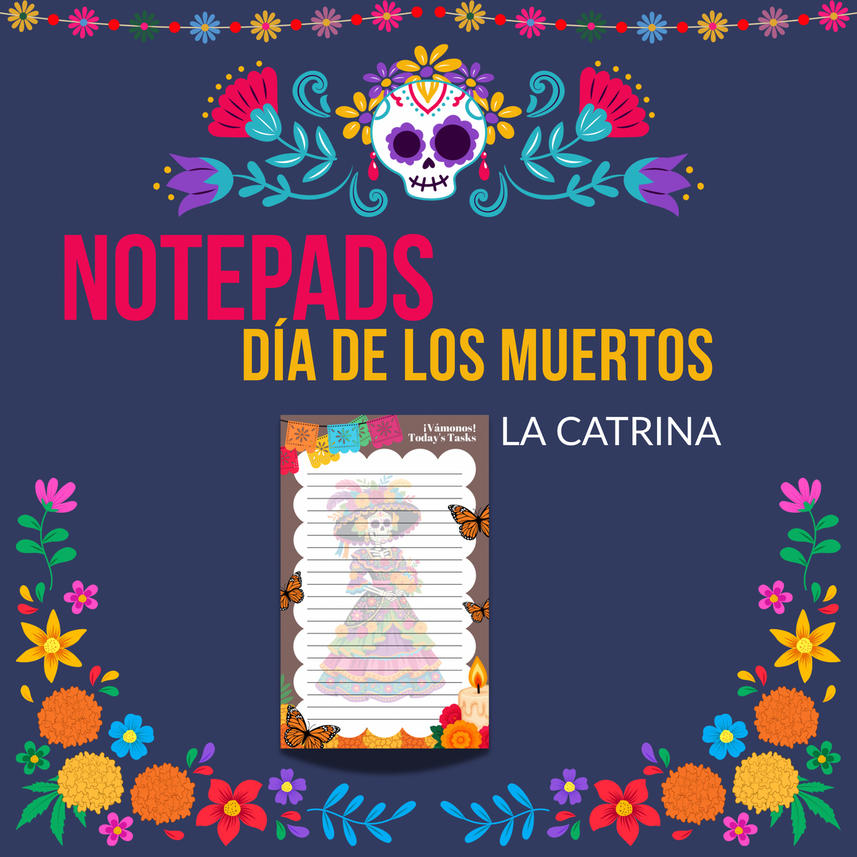 Dia de los Muertos | Lined Notepad | 5 x 8 in | 4 Design