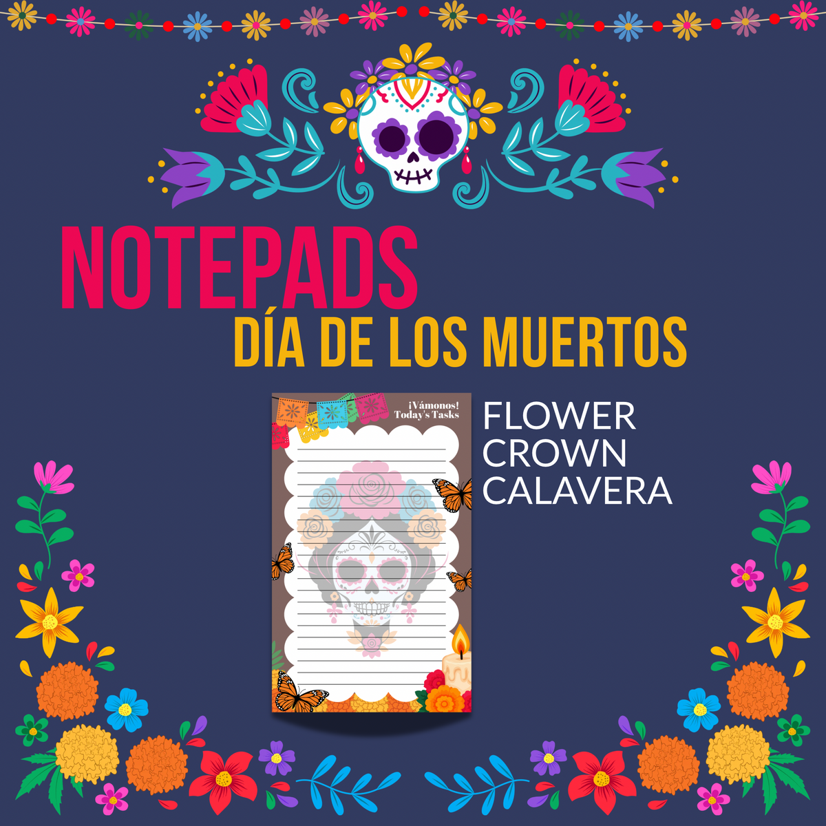 Dia de los Muertos | Lined Notepad | 5 x 8 in | 4 Design