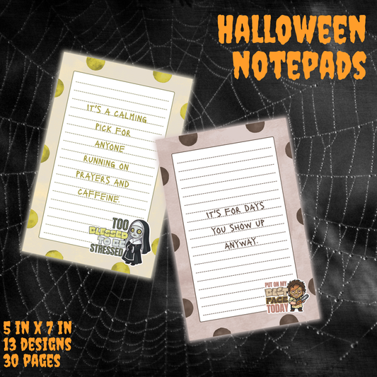 Cute Horror Characters | Lined Notepad | 5 x 7 in | 13 Designs
