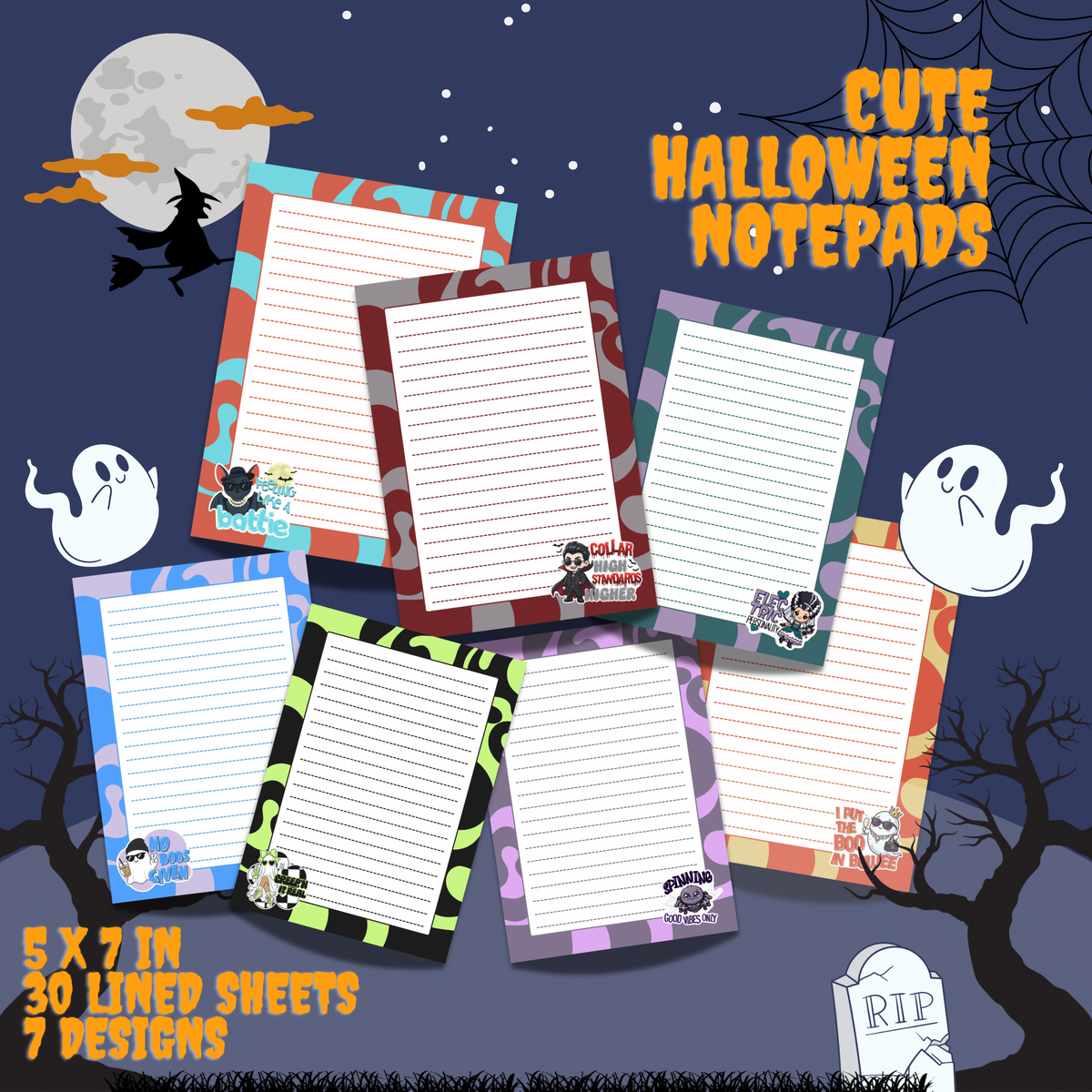 Cute Spooky Season | Lined Notepad | 5 x 8 in | 4 Design