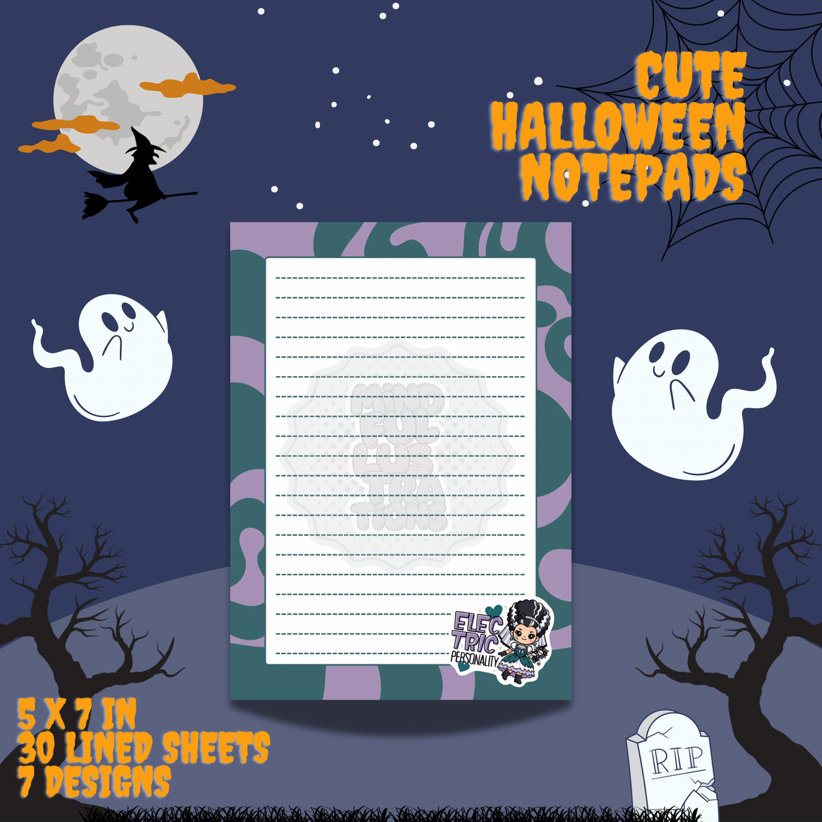 Cute Spooky Season | Lined Notepad | 5 x 8 in | 4 Design
