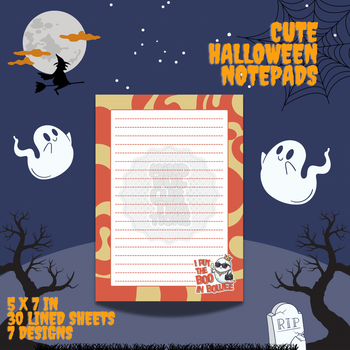 Cute Spooky Season | Lined Notepad | 5 x 8 in | 4 Design