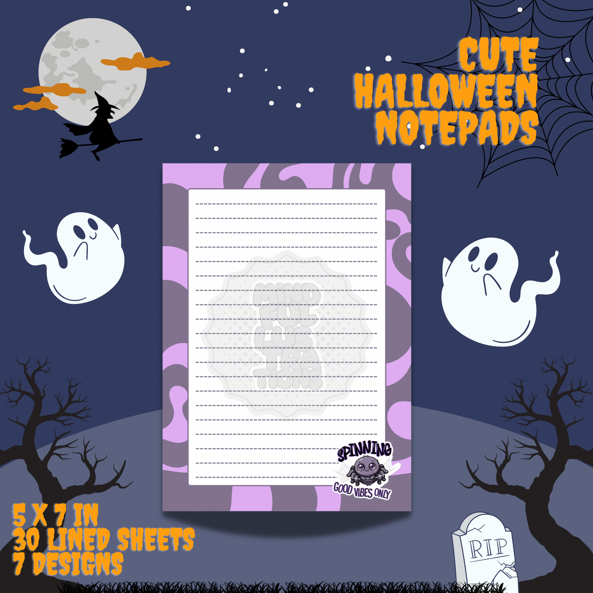 Cute Spooky Season | Lined Notepad | 5 x 8 in | 4 Design